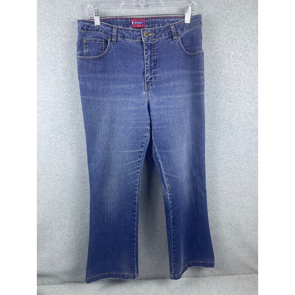 Westport Denim Straight Jeans Women's 10 Blue Dark Wash High Rise Casual